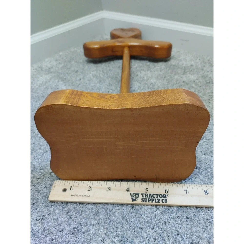 Heart Primitive Wooden Child Nursery Coat Hat Stand Country Cottage Towel Rack